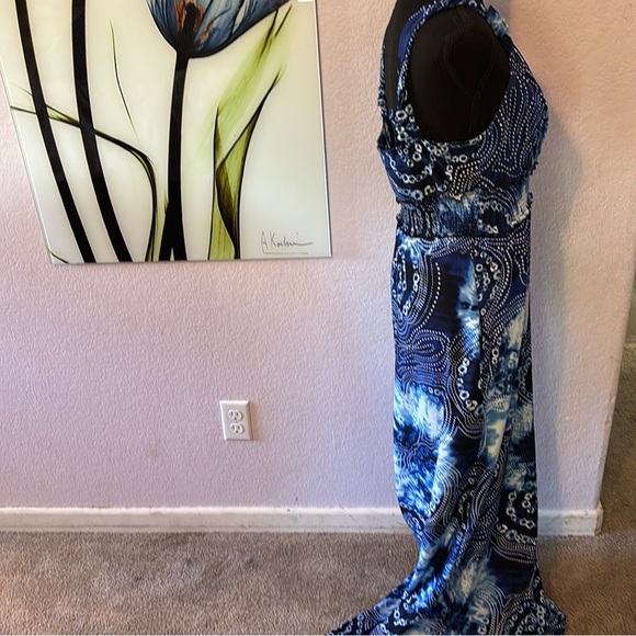 blue maxi dress with pockets size 12 - Picture 4 of 8